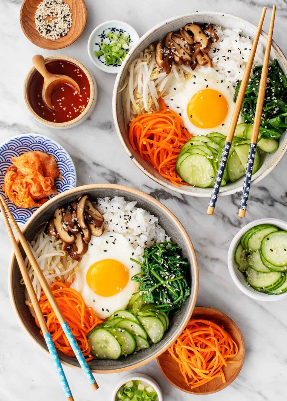 Bibimbap con salsa gochujang
