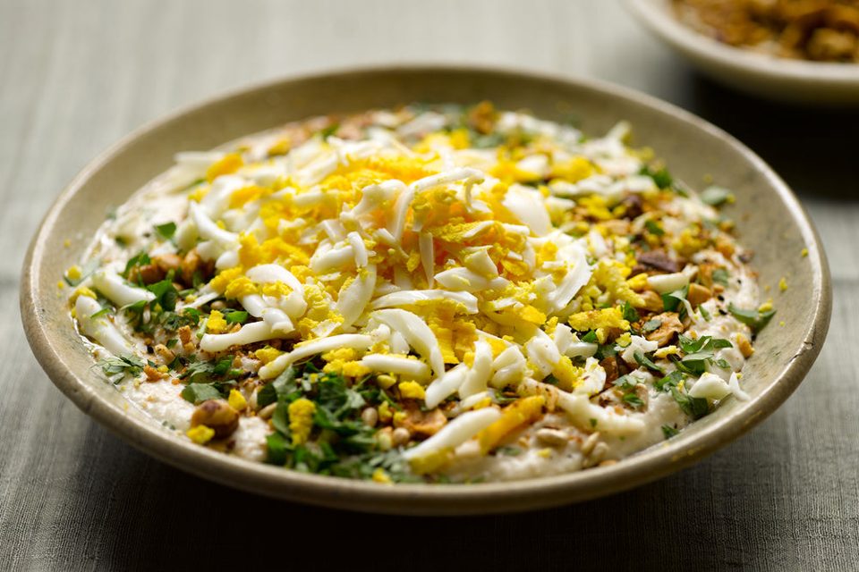 Puré de habas con dukkah