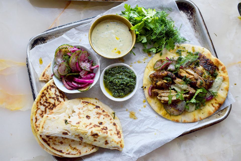 Kip shawarma broodjes