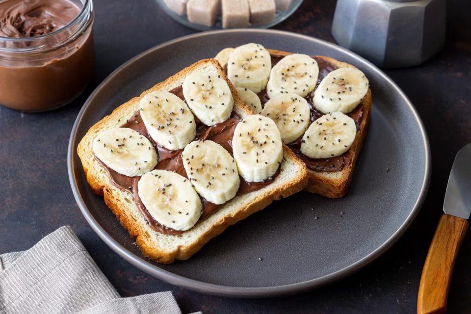 Chocolate Banana Sandwich with Chia Seeds