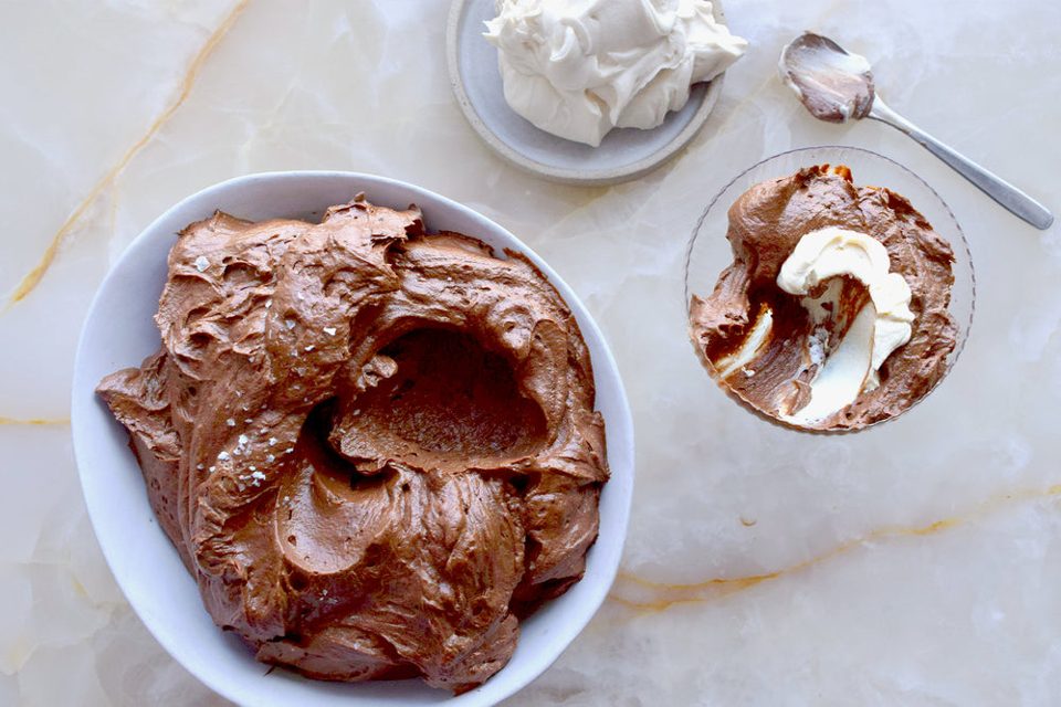 Chocolate mousse with Baileys mascarpone cream