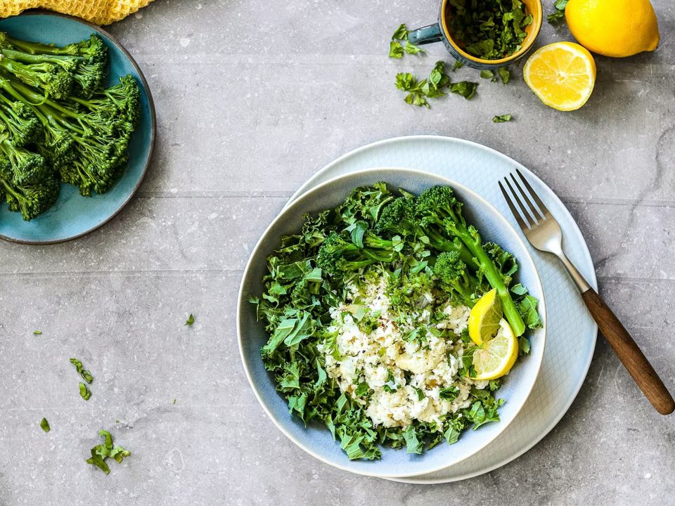 Creamy Lemon Risotto Bowl with Barley, Spinach, and Broccoli