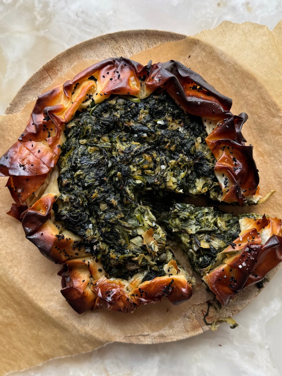 Venkel en dragon spinach pie