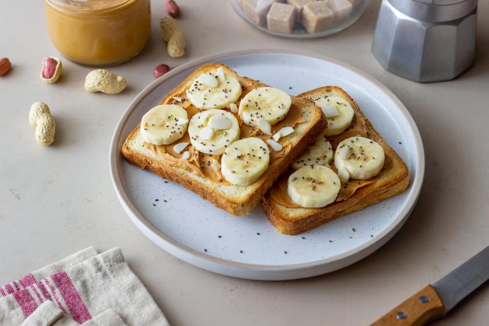 Peanut Butter Banana Sandwich with Chia Seeds