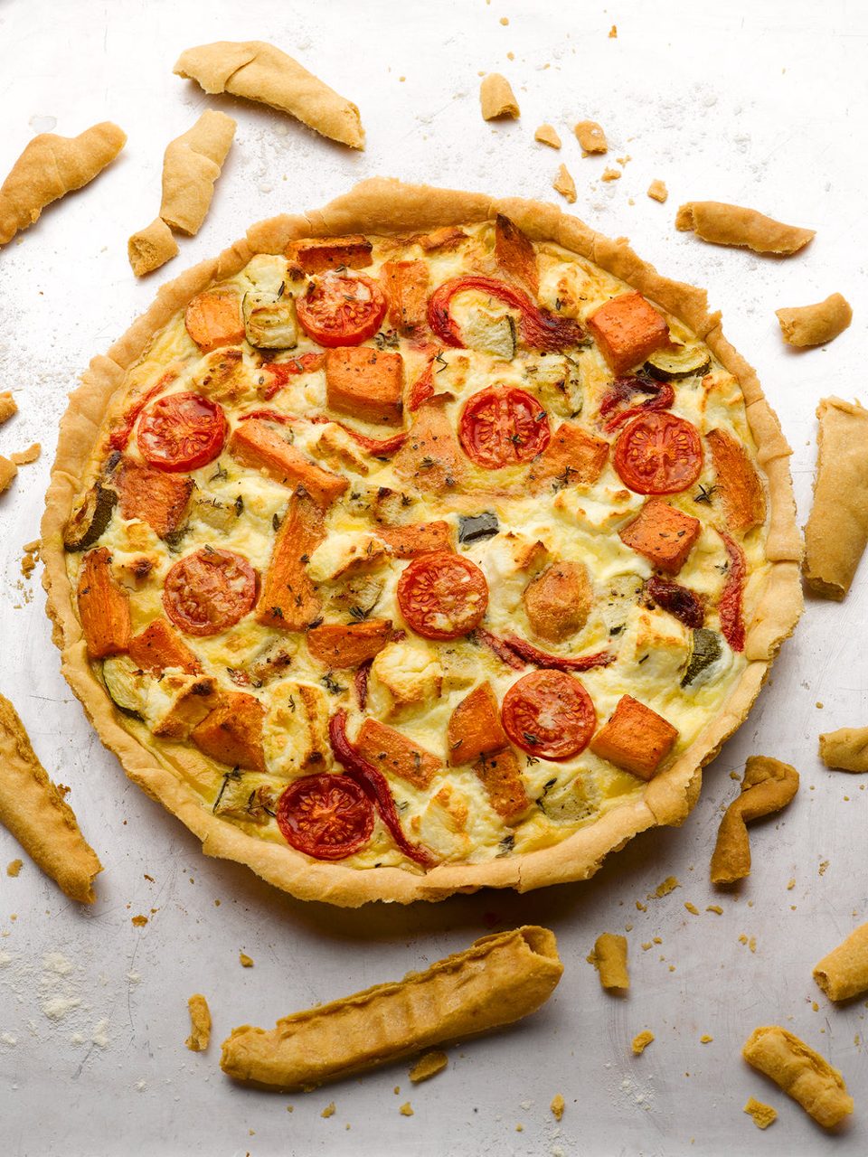 Roast vegetable tart