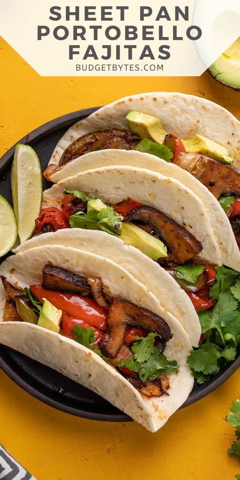 Fajitas van portobello uit de ovenplaat