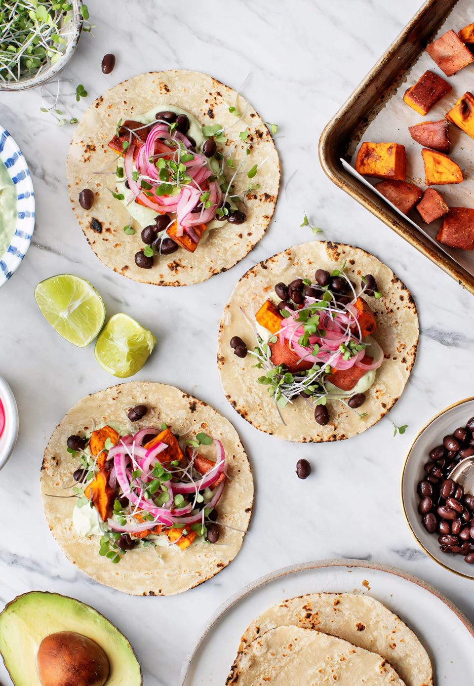 Taco's van zoete aardappel