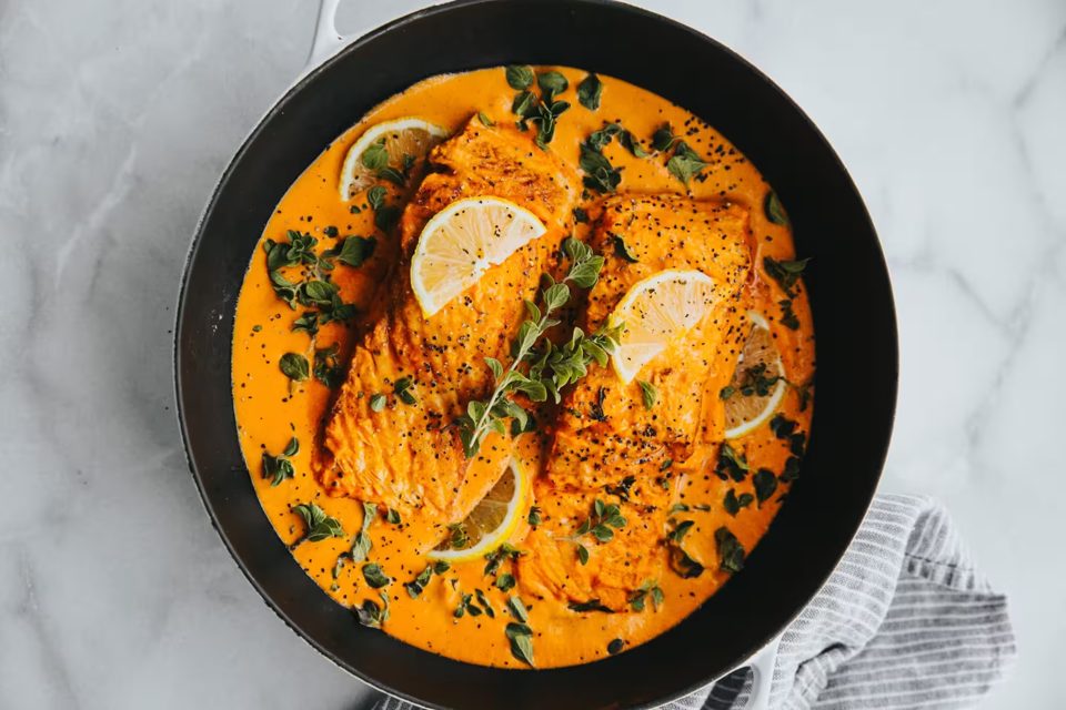 Thai Basil Coconut Curry with Salmon