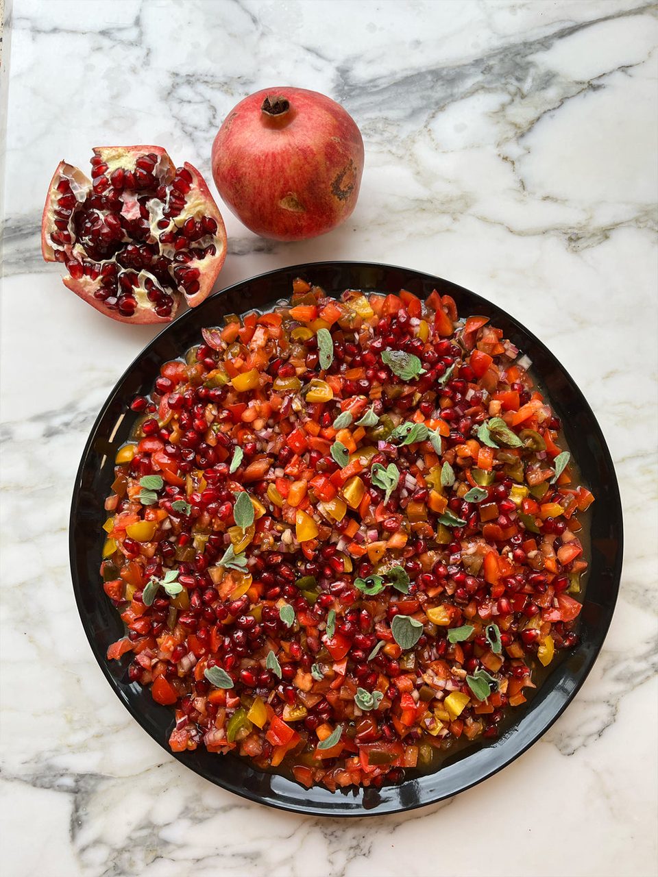 Ensalada de tomate y granada