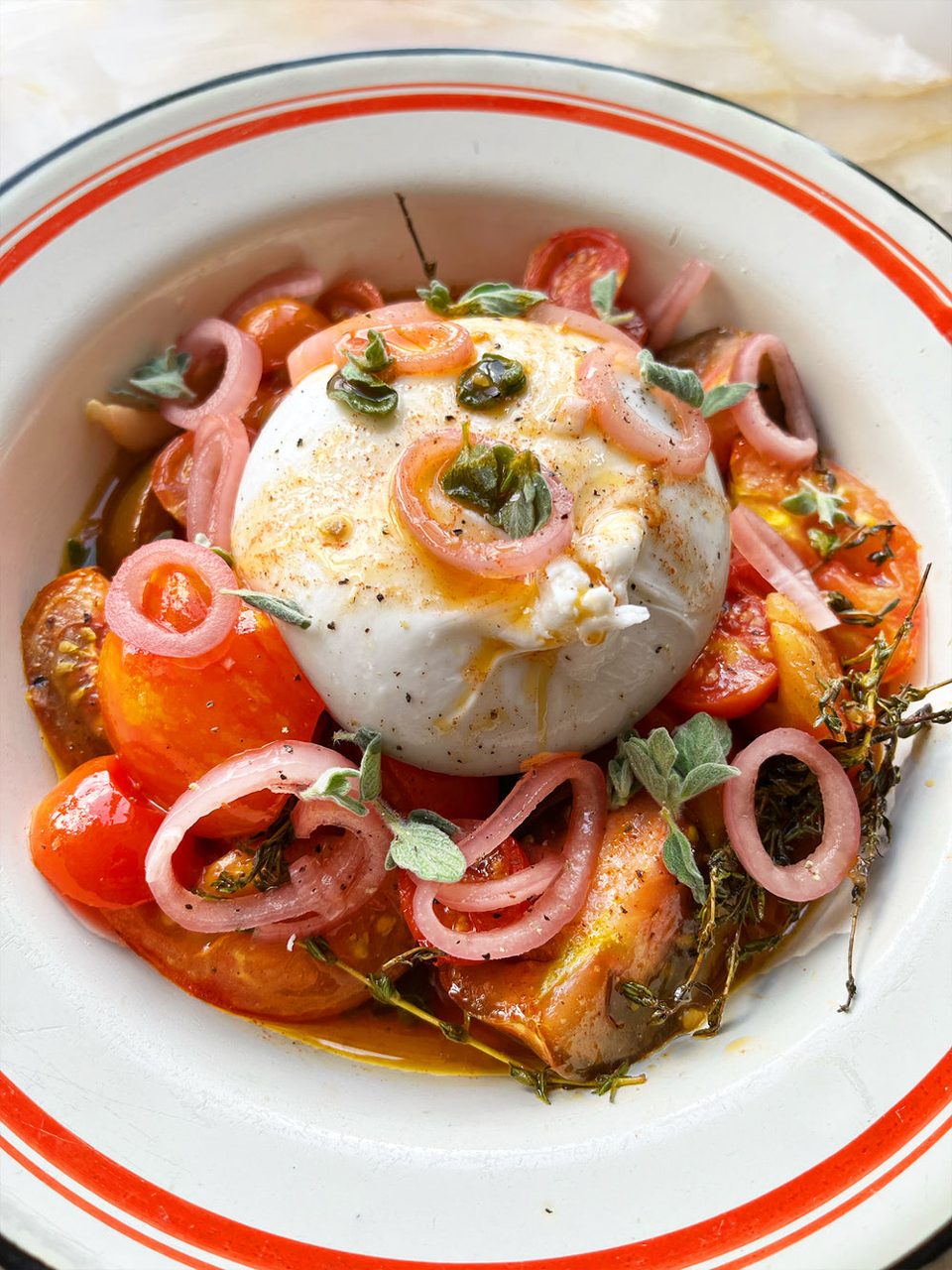 Ensalada tibia de tomate