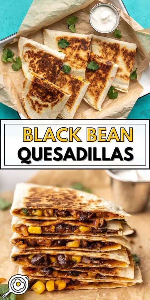 Stevige quesadillas met zwarte bonen