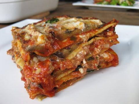 Lasaña vegana con calabacín y berenjena