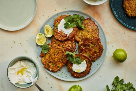 Rabas de tofu y maíz dulce ahumado