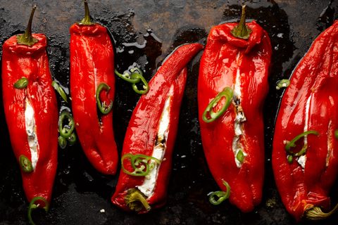 Stuffed Romano peppers with ricotta and mascarpone