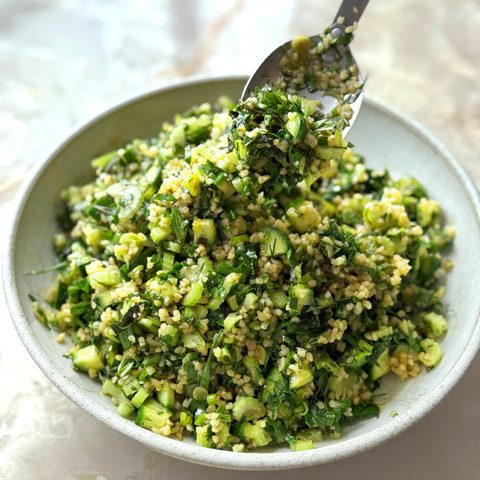 Tabbouleh met extra groente en granaatappel-melasse