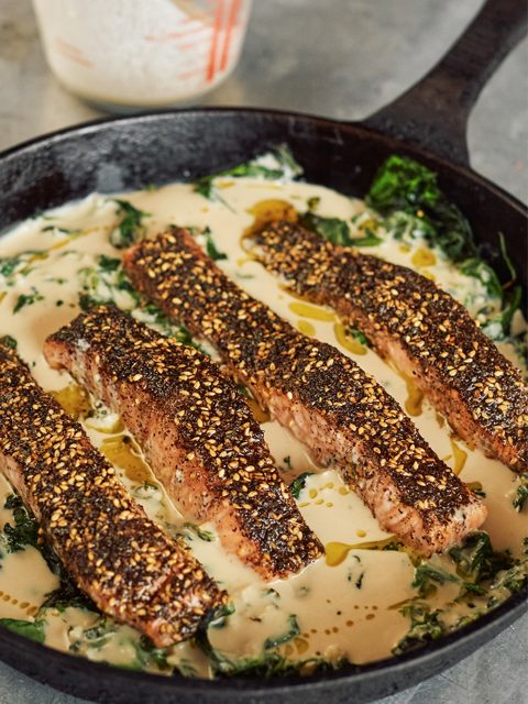Za'atar salmon and tahini