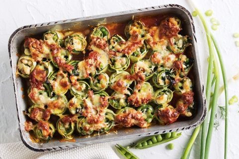 Zucchini lasagne roll-ups